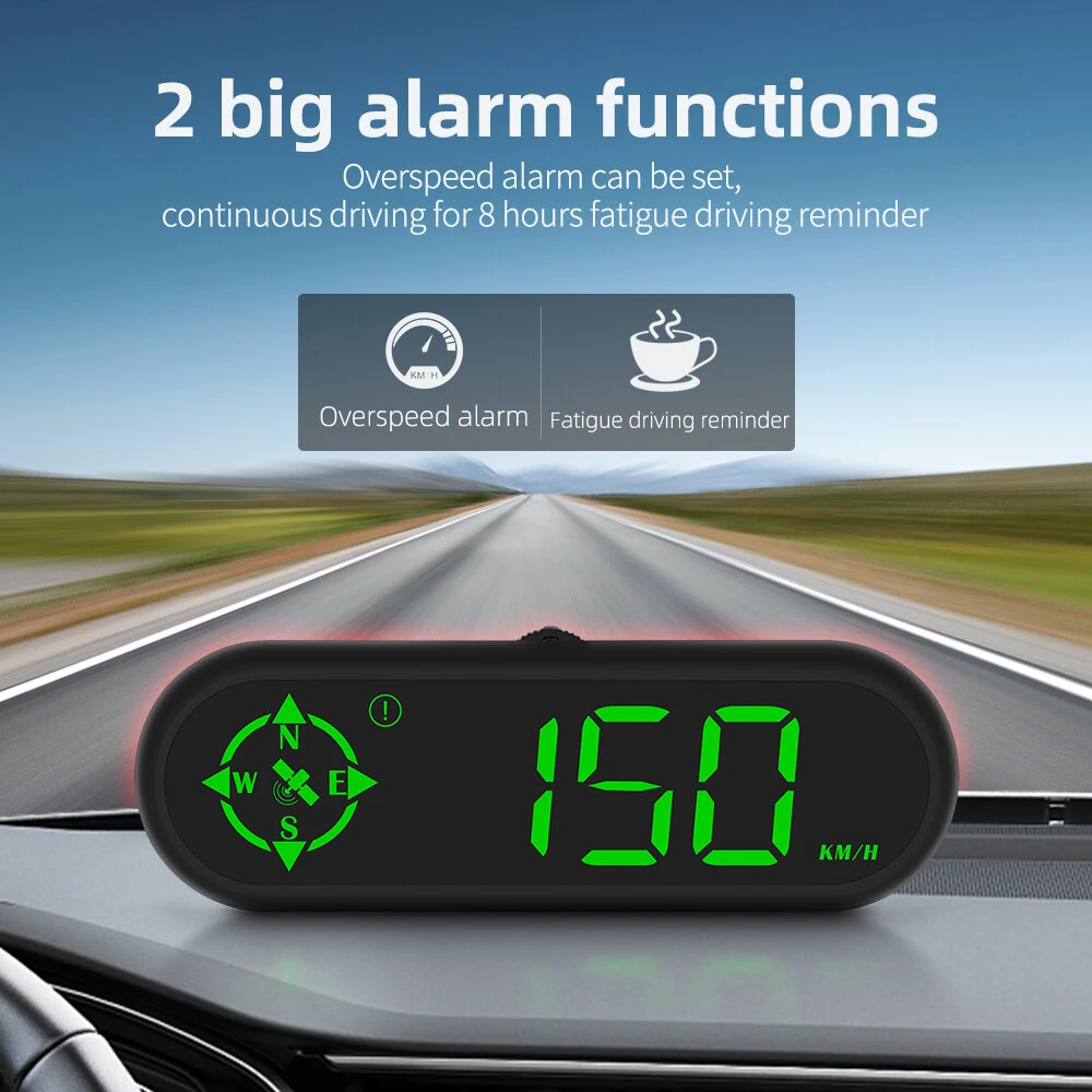 G9 Car HUD Head-up Display Car GPS Multi-function Speedometer Compass HD Head-up Display 360° Rotating Suction Fit All Vehicle — view 6