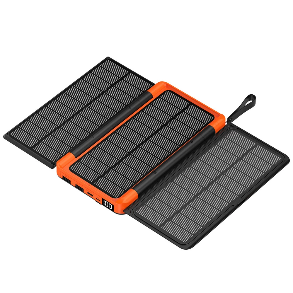 Gaiaray Solar Power Bank 10000mAh 20000mAh Portable Foldable Power Bank External Battery Solar Panel Emergency Charge LDE Light