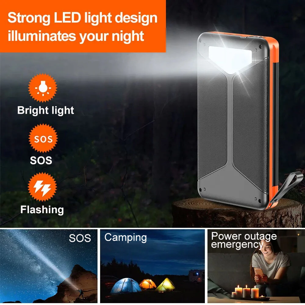 Gaiaray Solar Power Bank 10000mAh 20000mAh Portable Foldable Power Bank External Battery Solar Panel Emergency Charge LDE Light — view 6