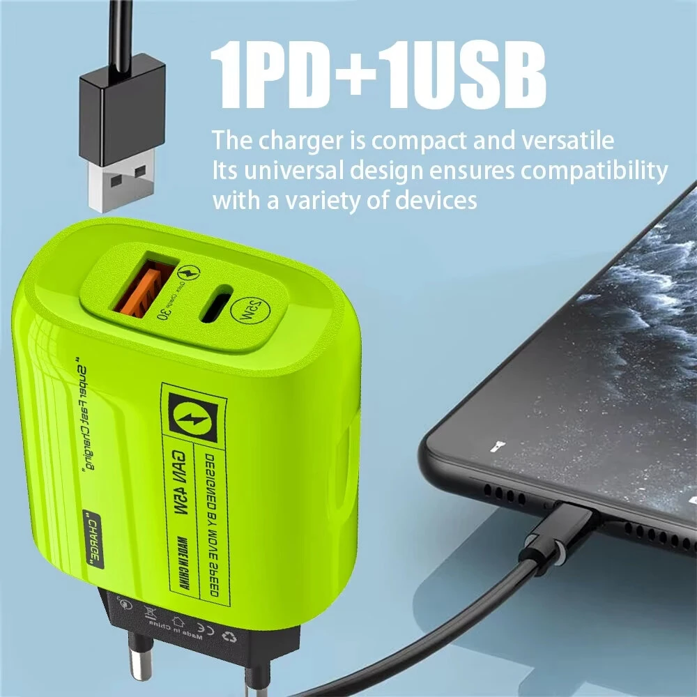 [GaN Tech] APD-555 45W 2-Port USB PD Charger USB-A+USB-C PD Fast Charging Wall Charger Adapter EU Plug US Plug for iPhone 16 15 14 13 Pro Max for Huawei Mate XT for Xiaomi MIX Fold4 for Samsung Galaxy Z Flip6 — view 4