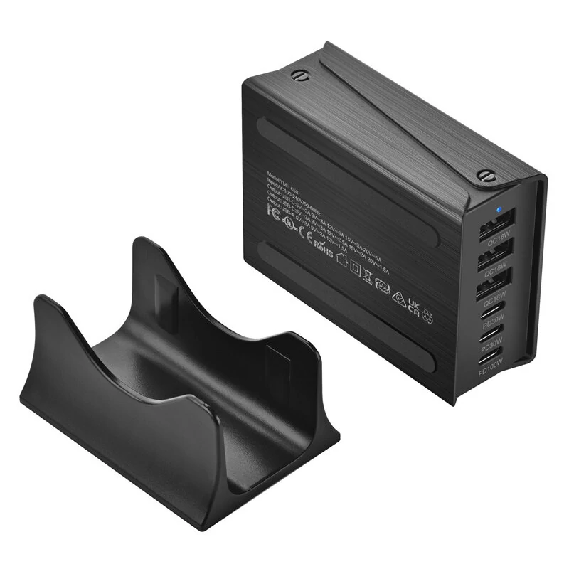 [GaN Tech] Bakeey 200W 6-Port USB PD Charger 3USB-A+3USB-C PD QC Fast Charging Desktop Charging Station EU Plug US Plug for iPhone 15 14 13 for Huawei Pura 70 Ultra for Xiaomi Civi 4 Pro — view 8