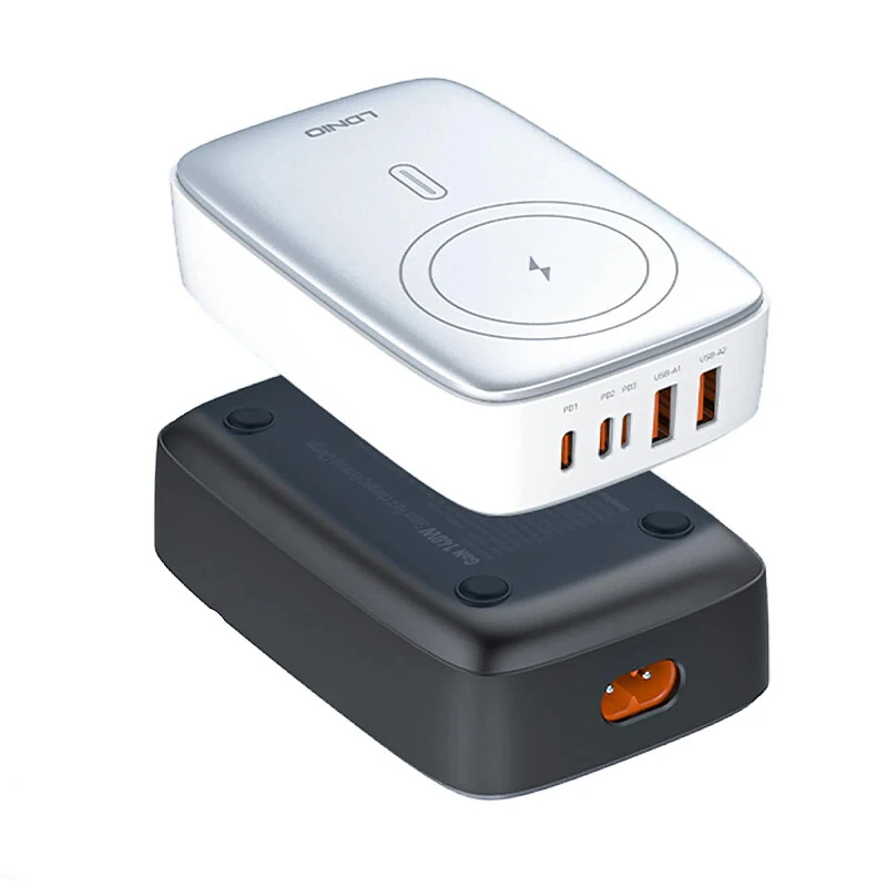 [GaN Tech] LDNIO 140W 5-Port USB PD Wireless Charger 2USB-A+3USB-C PD3.0 QC3.0 AFC FCP SCP DCP PPS Apple2.4A Fast Wireless Charging Desktop Charging Station EU Plug US Plug for iPhone 16 16 Pro 15 14 13 for Huawei Pura X for Samsung Galaxy S25 Ultra