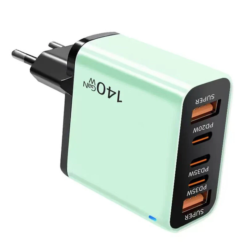 [GaN Tech] TE-PD43 5-Port USB PD Charger 2USB-A+3USB-C PD Fast Charging Wall Charger Adapter EU Plug for iPhone 17 17Pro 16 Pro Max 15 14 13 for Huawei Mate XTs for OPPO for VIVO — view 2
