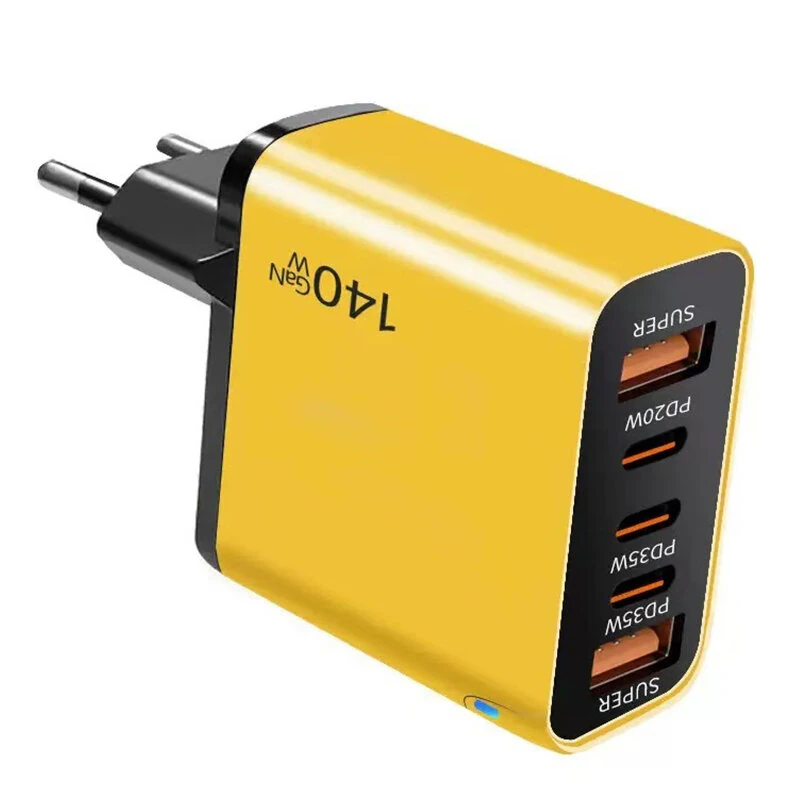 [GaN Tech] TE-PD43 5-Port USB PD Charger 2USB-A+3USB-C PD Fast Charging Wall Charger Adapter EU Plug for iPhone 17 17Pro 16 Pro Max 15 14 13 for Huawei Mate XTs for OPPO for VIVO — view 3