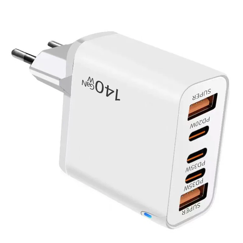 [GaN Tech] TE-PD43 5-Port USB PD Charger 2USB-A+3USB-C PD Fast Charging Wall Charger Adapter EU Plug for iPhone 17 17Pro 16 Pro Max 15 14 13 for Huawei Mate XTs for OPPO for VIVO — view 4