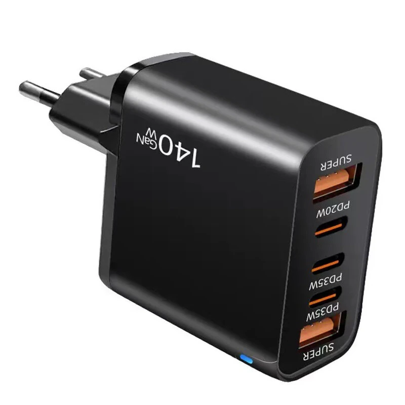 [GaN Tech] TE-PD43 5-Port USB PD Charger 2USB-A+3USB-C PD Fast Charging Wall Charger Adapter EU Plug for iPhone 17 17Pro 16 Pro Max 15 14 13 for Huawei Mate XTs for OPPO for VIVO — view 7