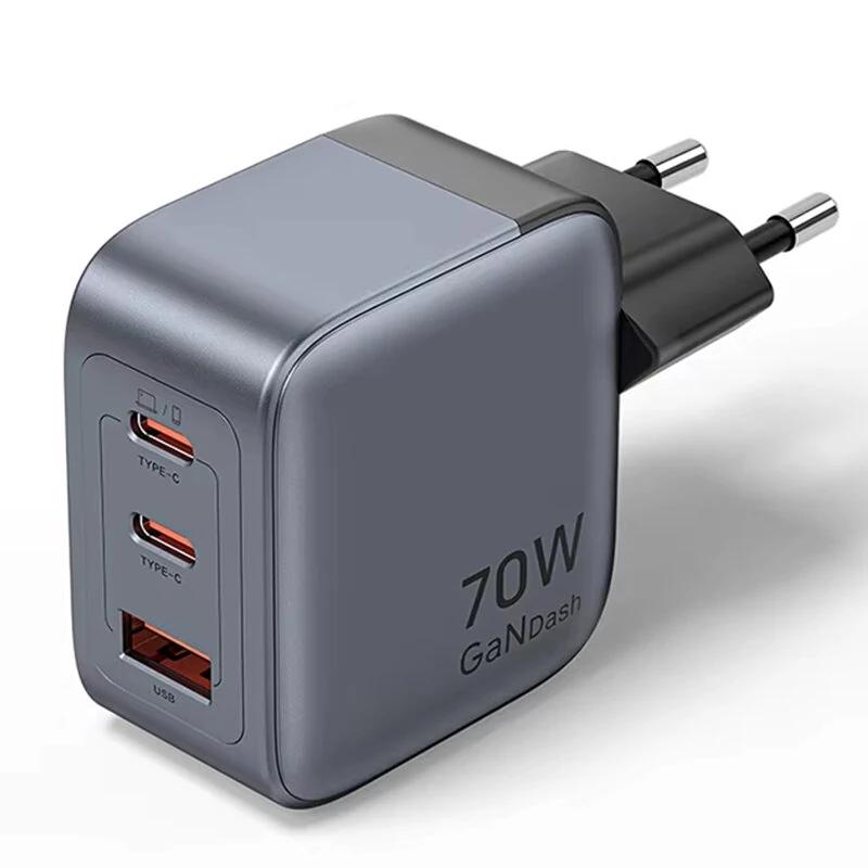 [GaN Tech] Vention 70W 3-Port USB PD Charger USB-A+2USB-C PD3.0 QC4.0 3.0 PPS AFC SCP FCP Apple2.4A BC1.2 Fast Charging Wall Charger Adapter EU Plug for iPhone 16 16 Pro 15 14 13 Pro Max for Huawei Pura X for Xiaomi 15pro for Samsung Galaxy S25 Ultra — view 8
