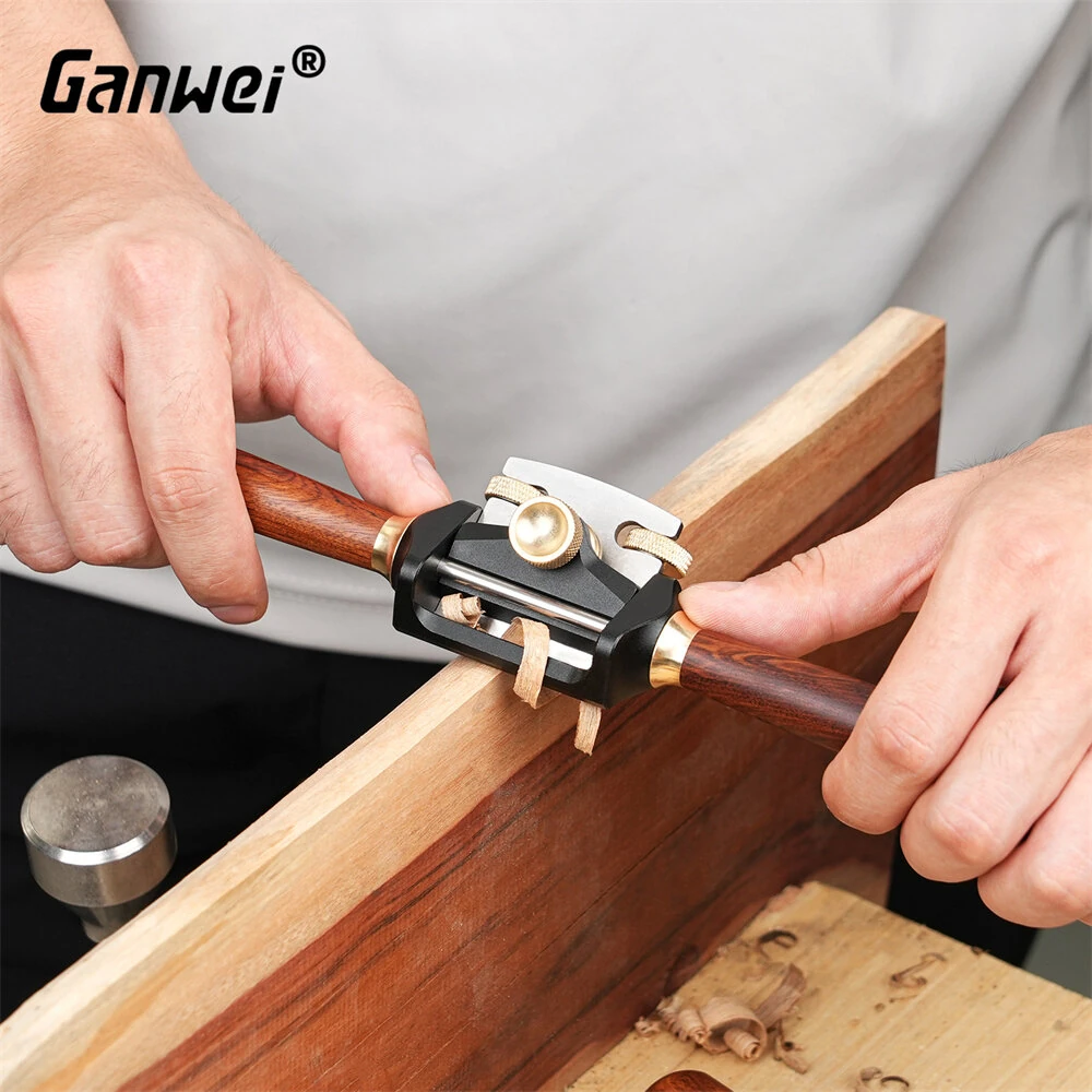 GANWEI Spokeshave MG0-000-0171 42mm Blade with an Aluminum Alloy body Rosewood Handle Precision Planer for Carpentry — Ganwei