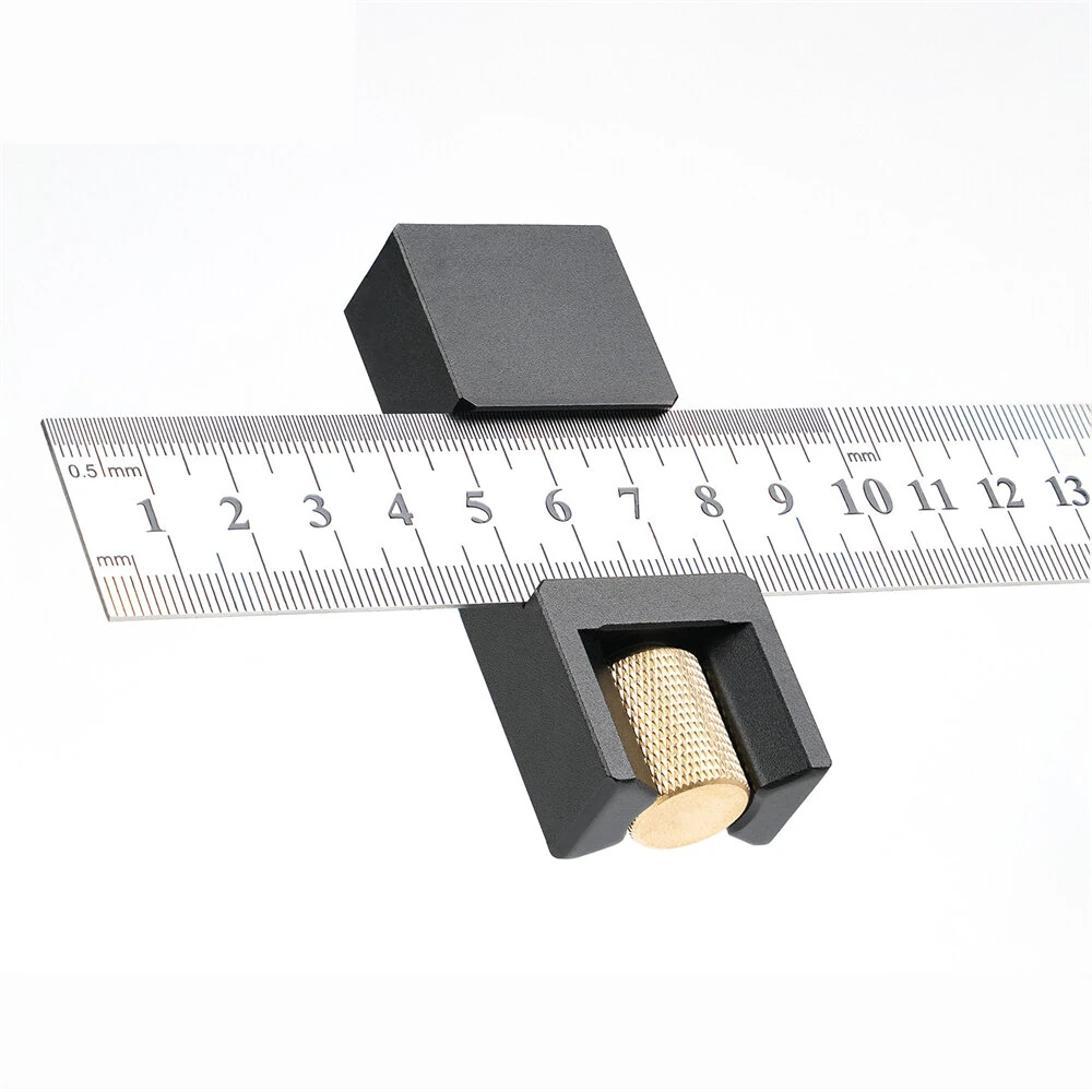 GANWEI Steel Ruler Positioning Block Adjustable CNC Aluminum Alloy Brass Dual Scale 330MM Metric and Inch for Precision Measuring — view 3
