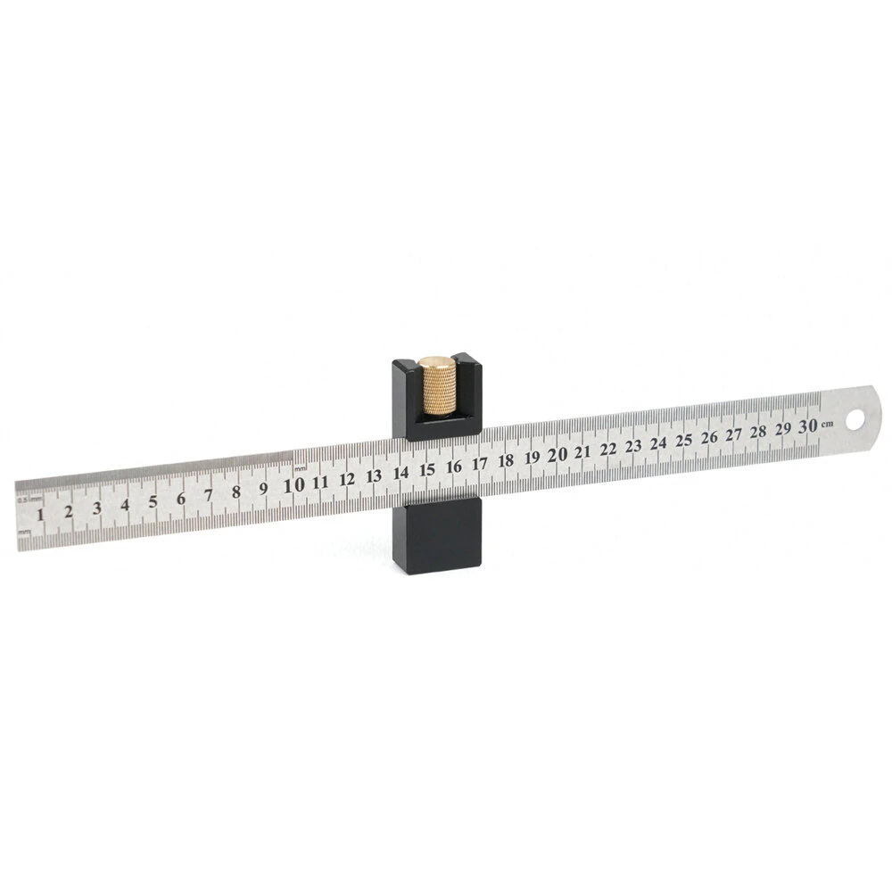 GANWEI Steel Ruler Positioning Block Adjustable CNC Aluminum Alloy Brass Dual Scale 330MM Metric and Inch for Precision Measuring — view 6