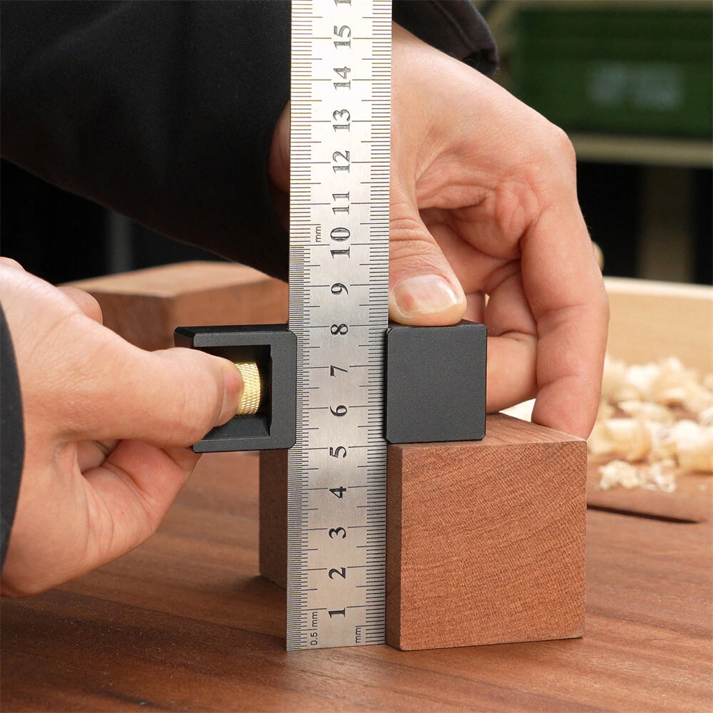 GANWEI Steel Ruler Positioning Block Adjustable CNC Aluminum Alloy Brass Dual Scale 330MM Metric and Inch for Precision Measuring — view 7