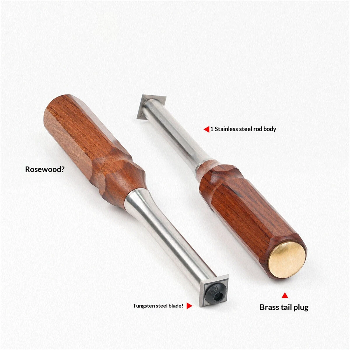 Ganwei Woodworking Carbide Scraper With Rosewood Handle Replaceable Square Insert For Trimming Deburring — view 5