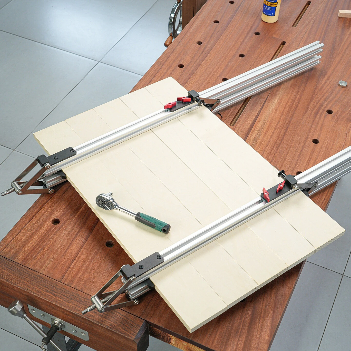 Ganwei Woodworking Panel Clamp Adjustable Height 12-100mm for 3030 Profile Aluminum Alloy & Stainless Steel Fixture for Precision Assembly — GANWEI
