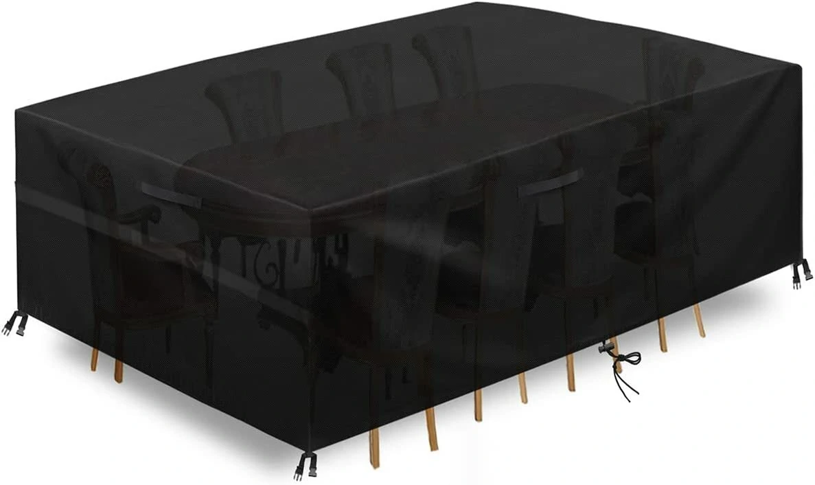 GARPROVM Garden Furniture Cover Garden Table Cover 600D Heavy Duty Oxford Polyester Outdoor Patio Rectangular Cover — view 2