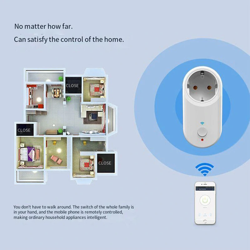 GC701 16A Smart WiFi Socket AC90-250V EU Plug Power Outlet APP Control Support Alexa Google Voice Control — view 3
