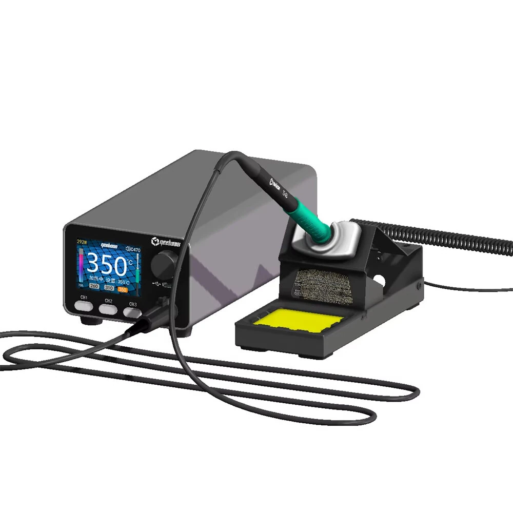GEEBOON HC24 Heavy-Duty Soldering Station 400W Power with Color Curve Display Compatible with 115/210/245/470/T12 Soldering Tips for Rework Welding — view 9