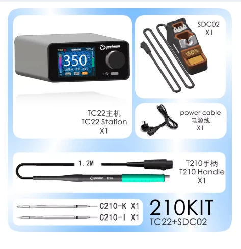 GEEBOON TC22 240W Digital Soldering Station Professional Soldering Iron Kit Supporting C245/C210/C115/T12 Handles for Electronics Repair — view 9