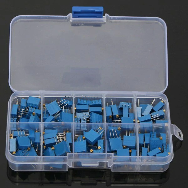 Geekcreit® 10 Value 100pcs 100Ω~1MΩ Trimmer Resistor Trim Pot Potentiometer Kit — view 2