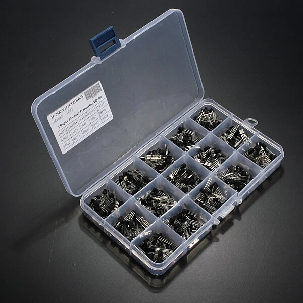 Geekcreit® 600 Pcs 15 Value x 40 Pcs Transistor TO-92 Assortment Box Kit With Box — image 1