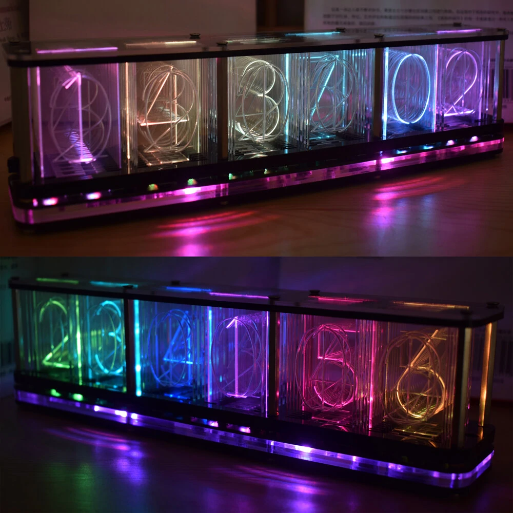 Geekcreit® DIY Imitate Glow Clock Kit Full Color RGB Glow Tube Clock LED Music — view 11
