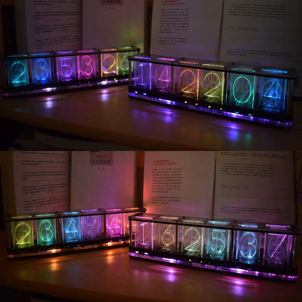 Geekcreit® DIY Imitate Glow Clock Kit Full Color RGB Glow Tube Clock LED Music — view 3