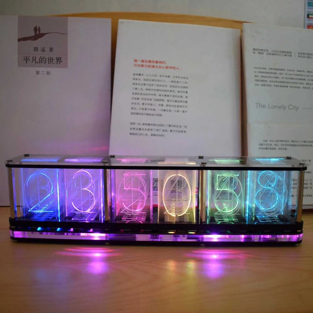 Geekcreit® DIY Imitate Glow Clock Kit Full Color RGB Glow Tube Clock LED Music — view 4