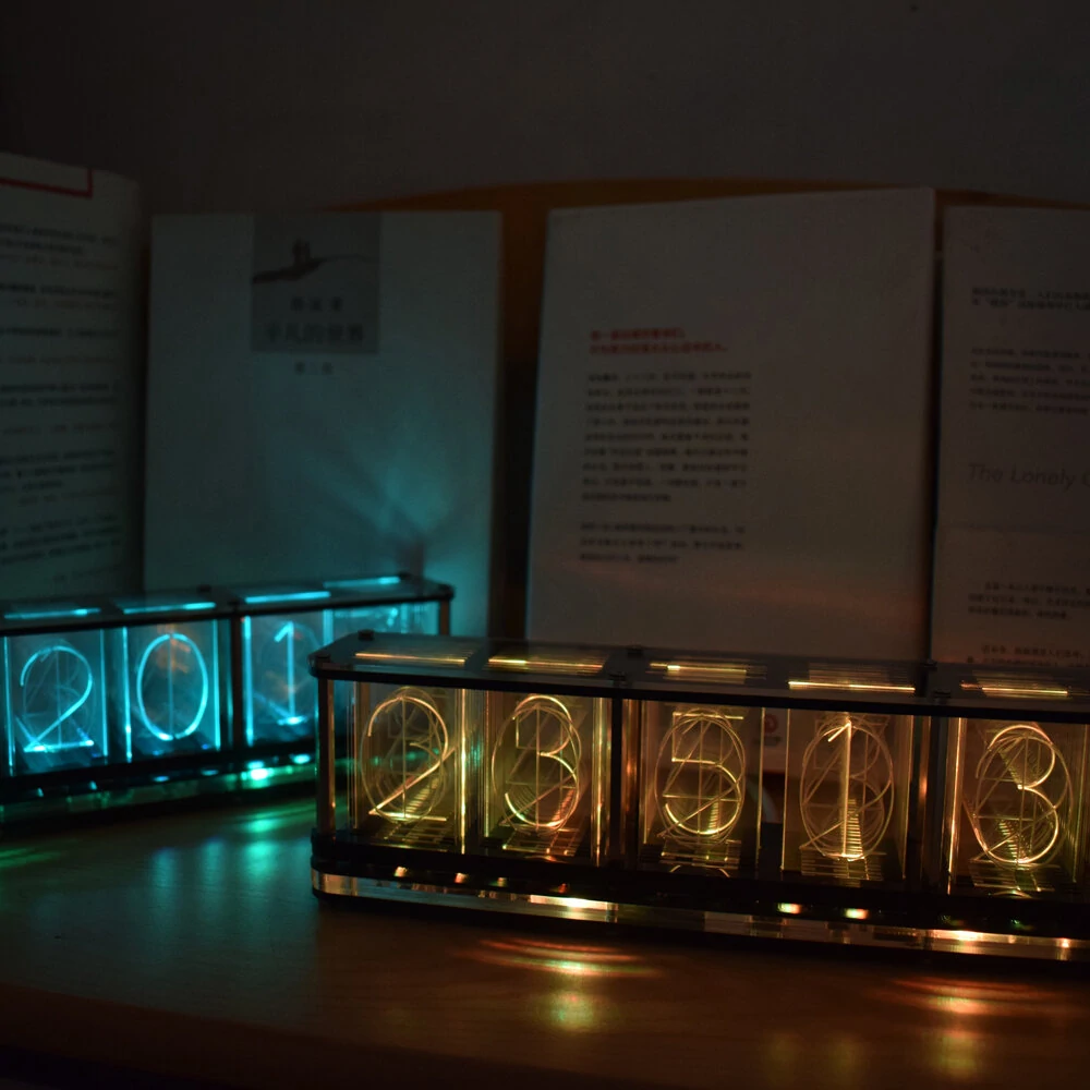 Geekcreit® DIY Imitate Glow Clock Kit Full Color RGB Glow Tube Clock LED Music — view 6