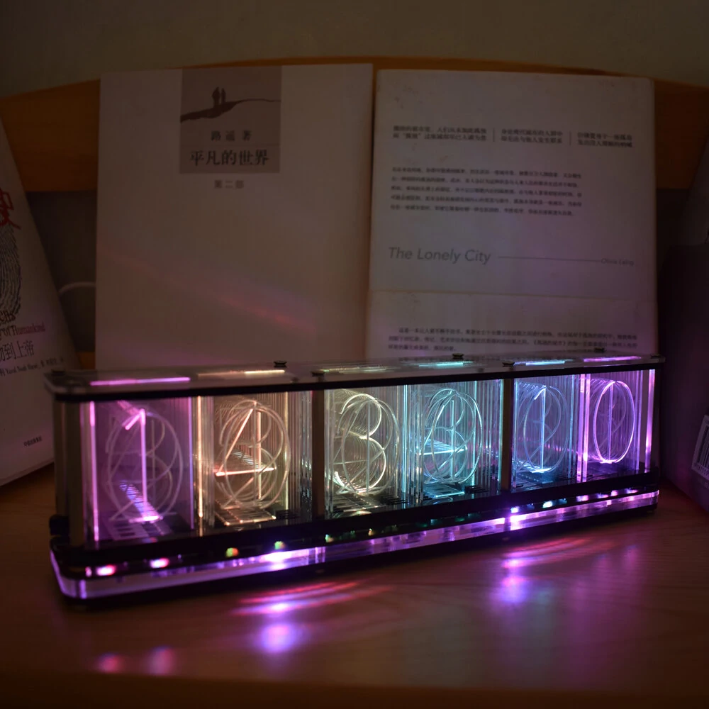 Geekcreit® DIY Imitate Glow Clock Kit Full Color RGB Glow Tube Clock LED Music — view 7