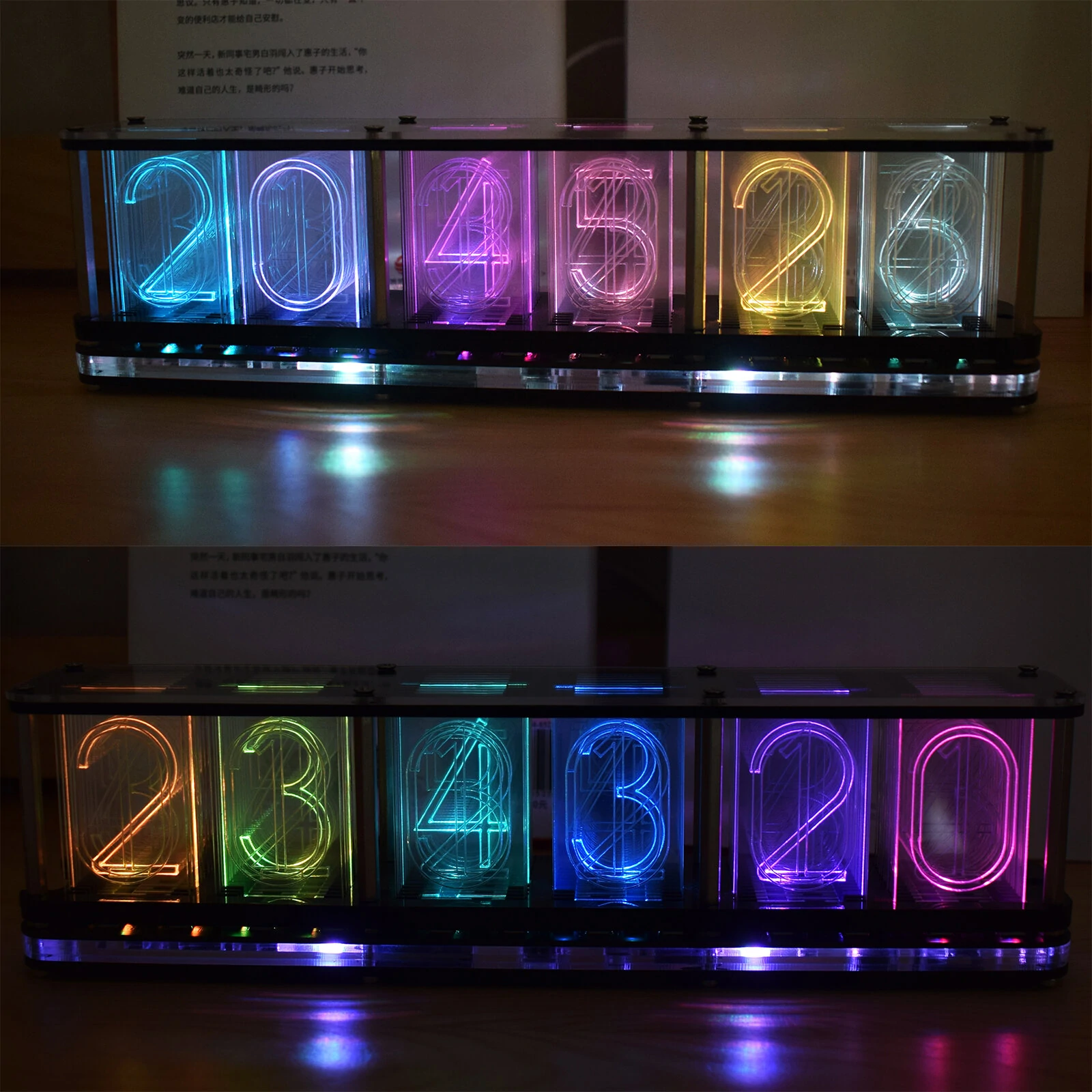 Geekcreit® Upgrade Boldfaced Word Imitate Glow Clock Full Color RGB Glow Tube C — image 1