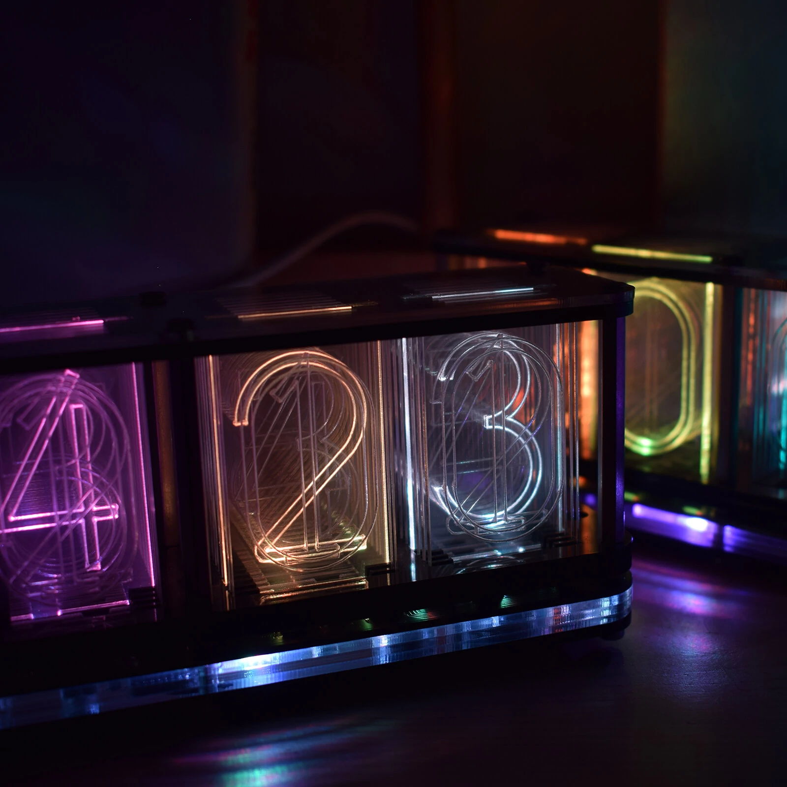 Geekcreit® Upgrade Boldfaced Word Imitate Glow Clock Full Color RGB Glow Tube C — view 6