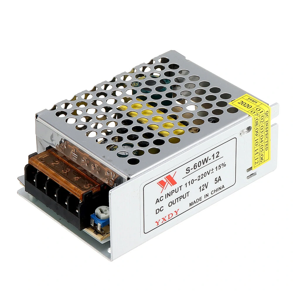 Geekcreit® AC 100-240V to DC 12V 5A 60W Switching Power Supply Module Driver Adapter LED Strip Light — Geekcreit