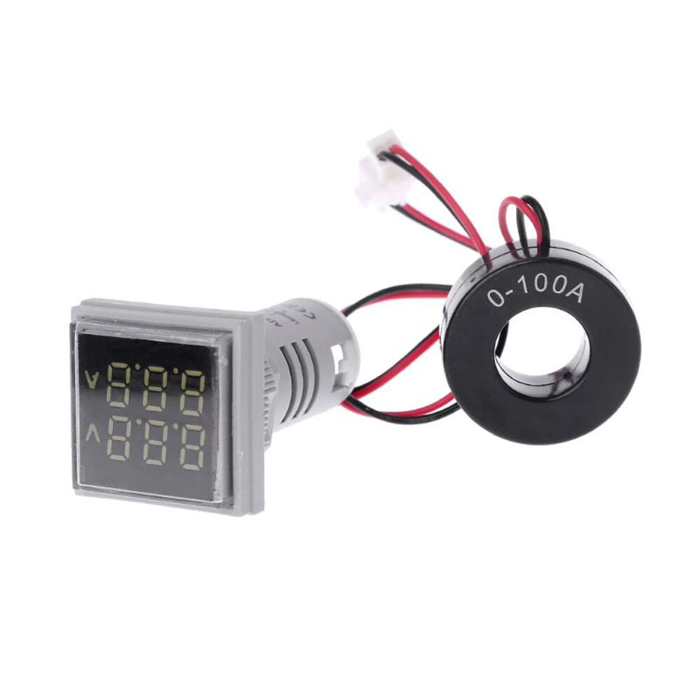 Geekcreit® AC 60-500V 0-100A D18 Square LED Digital Dual Display Voltmeter Ammeter Voltage Gauge Current Meter — view 5