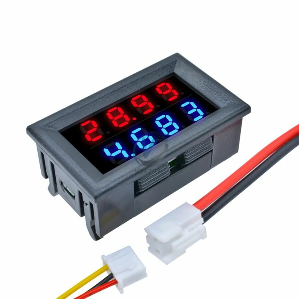 Geekcreit® DC 100V 10A 0.28 Inch Mini Digital Voltmeter Ammeter 4 Bit 5 Wires Voltage Current Meter with LED Dual Display — Geekcreit