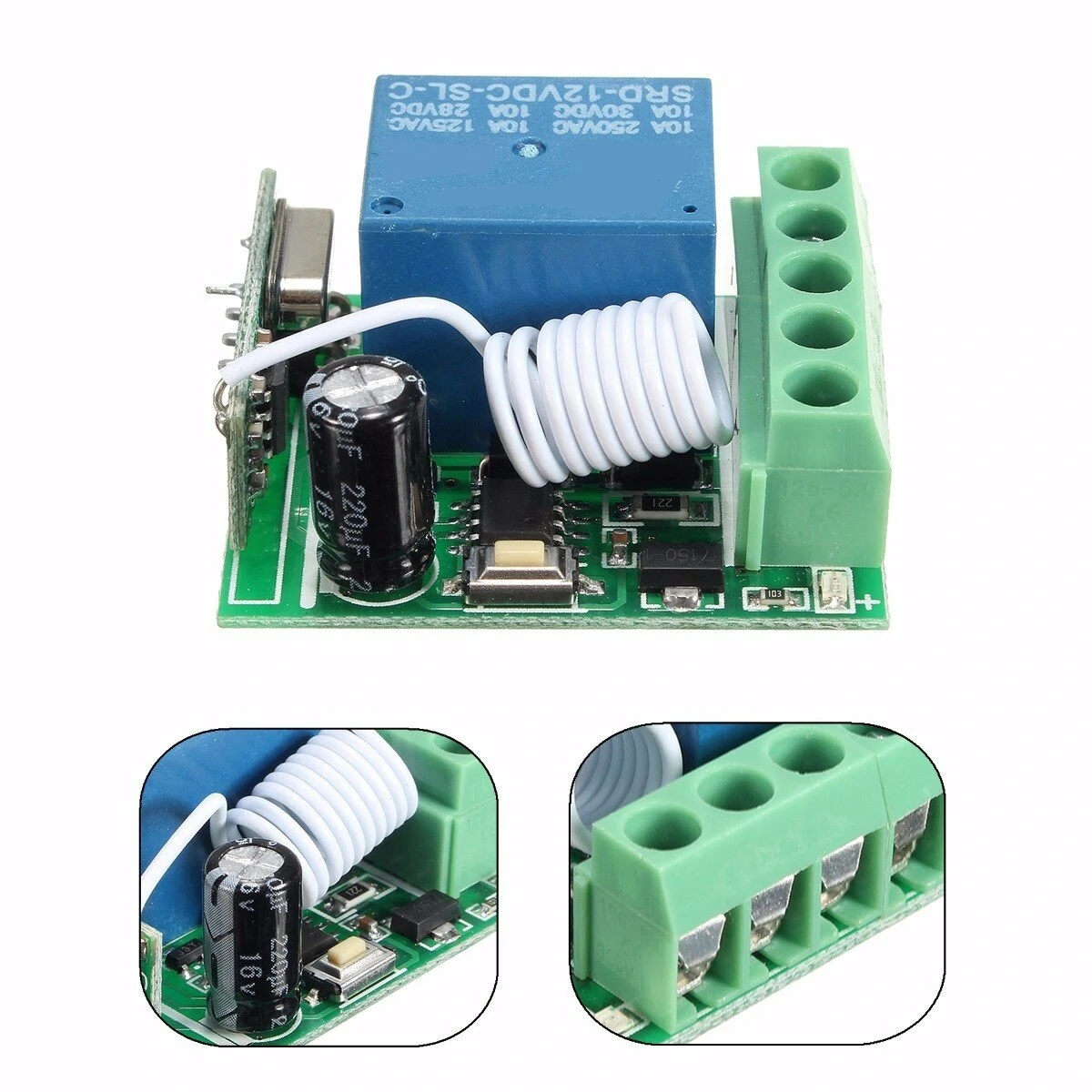 Geekcreit® DC12V 10A 1CH 433MHz Wireless Relay RF Remote Control Switch Receiver — Geekcreit