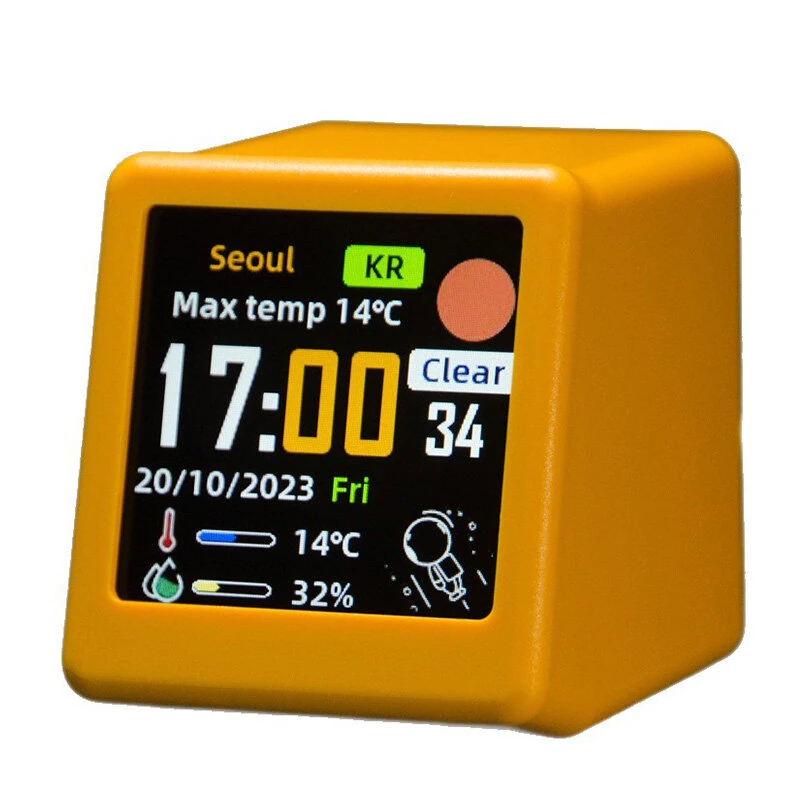 GeekMagic Smalltv-ultra Mini WiFi Desktop Weather Digital Clock Station with IPS LCD Screen Temperature Humidity Weather Forecast Time Display Gadget for Decoration — image 1