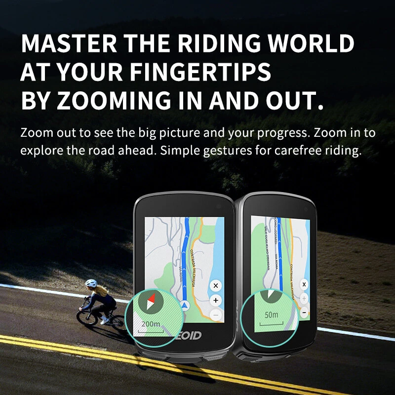 Geoid CC700 Pro GPS Bike Computer 2.8-Inch Color Touchscreen Navigation With Maps ANT+ Wi-Fi Wireless Cycling Speedometer & Odometer — view 4