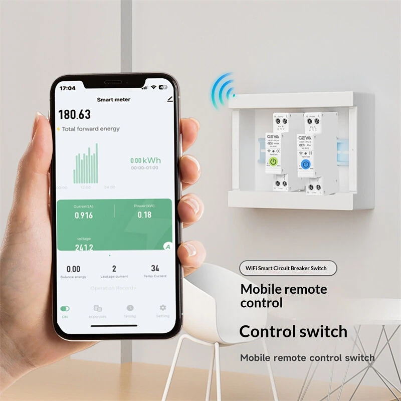 GEYA GYDZT-1PNL 63 Tuya Smart WiFi Circuit Breaker 1-63A Adjustable Energy Monitoring APP Remote Control for Home Monitoring — view 4