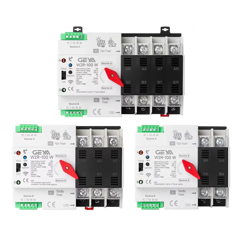 GEYA Tuya WIFI Smart ATS 2P/3P/4P 230VAC Dual Power Automatic Transfer Switch Uninterrupted Remote Automatic Control Power Switcher — image 1