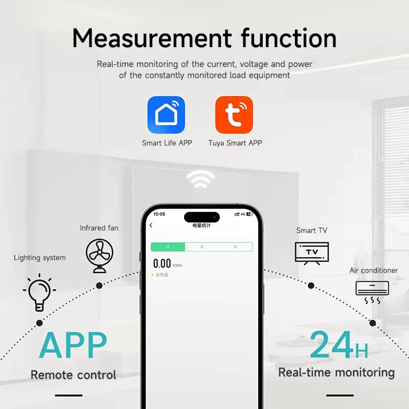 GEYA WiFi/ZigBee Tuya Smart Circuit Breaker MCB With Metering 63A DIN Rail Energy Monitoring APP & Voice Remote Control with Alexa Google Assistant Over Under Voltage Protection — view 4