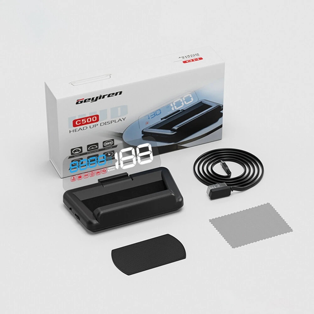 GEYIREN C500 Auto OBD2 HUD Head-Up Display EOBD Windshield Car Speedometer Projector Digital For All Car