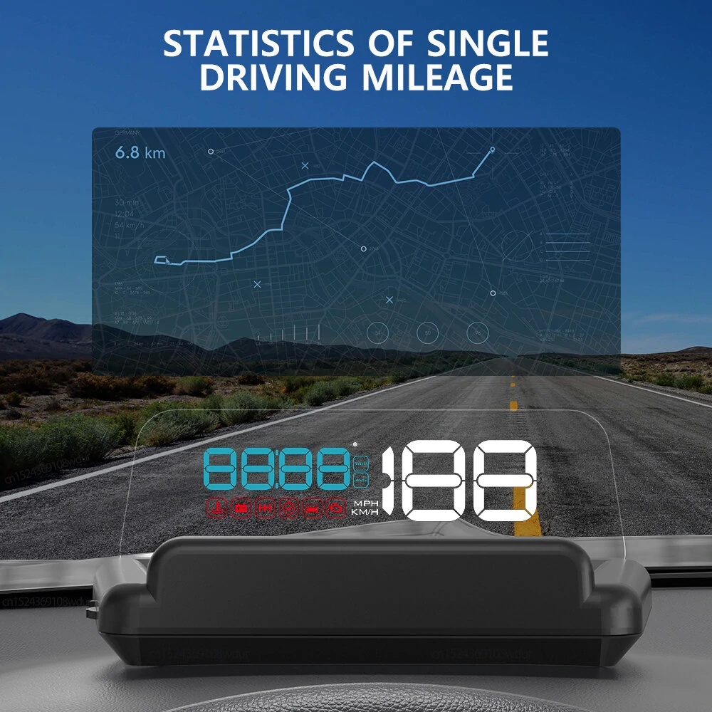 GEYIREN C500 Auto OBD2 HUD Head-Up Display EOBD Windshield Car Speedometer Projector Digital  For All Car — view 3