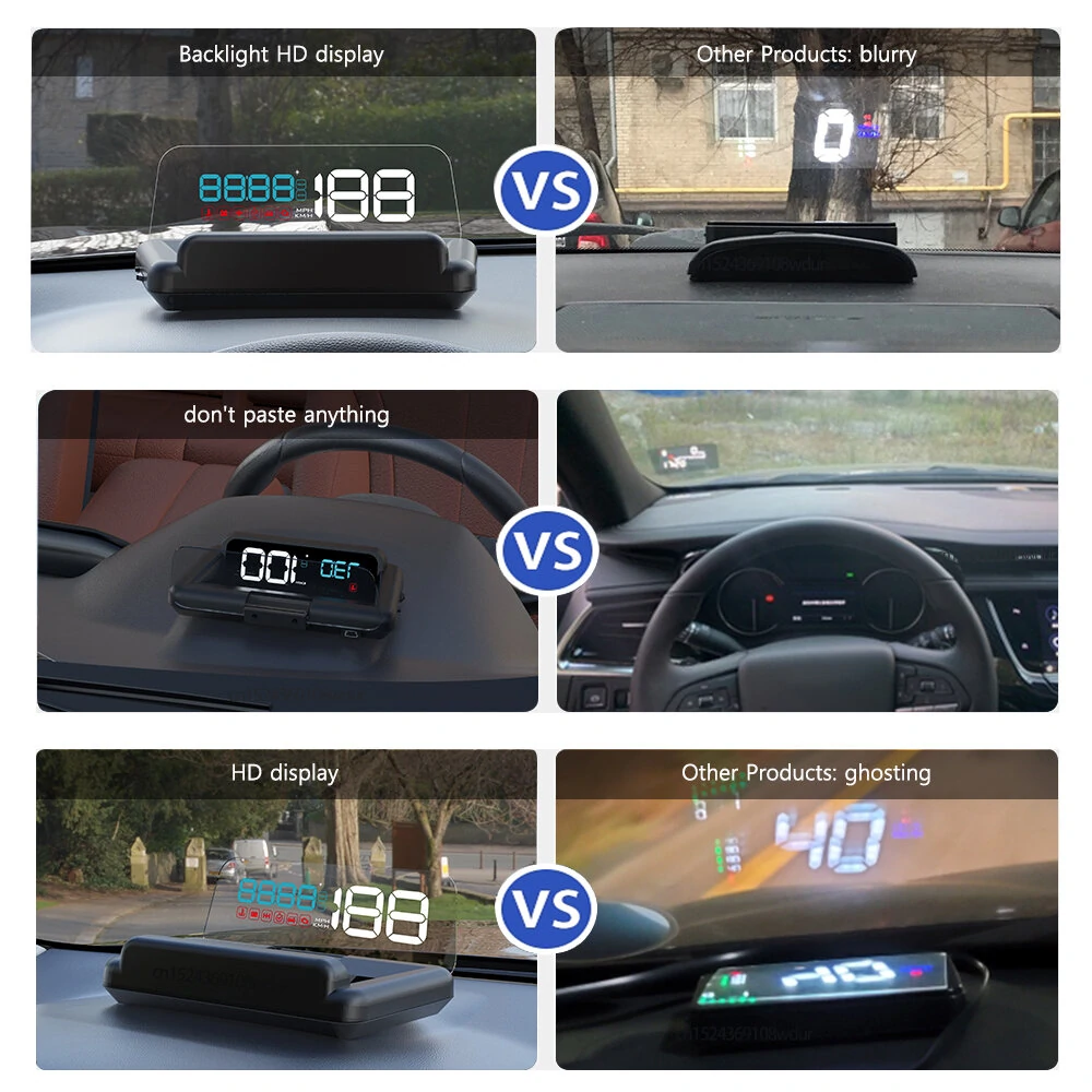 GEYIREN C500 Auto OBD2 HUD Head-Up Display EOBD Windshield Car Speedometer Projector Digital  For All Car — view 7