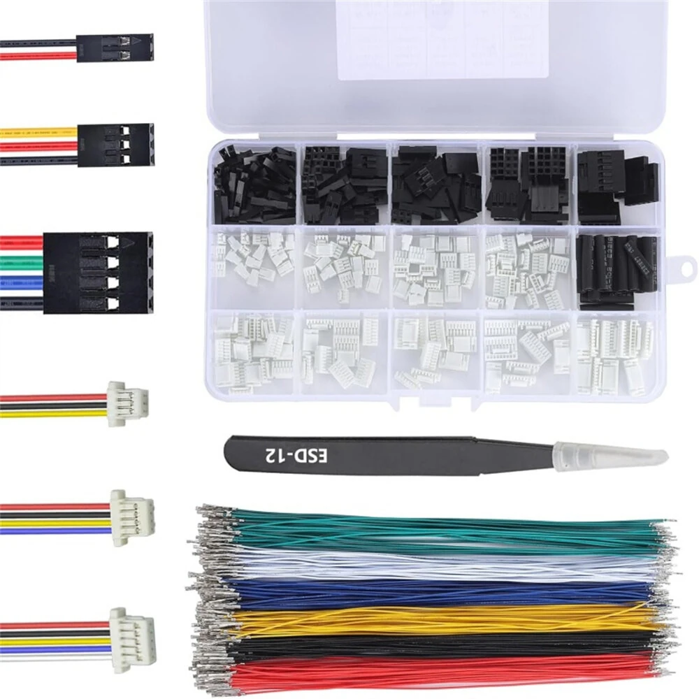 GH1.25MM Male Housing Connector Kit with Lock to DuPont 2.54MM Crimped Cables 20cm 26AWG Multi-color Wires for DIY Arduinos Projects and Prototyping — image 1