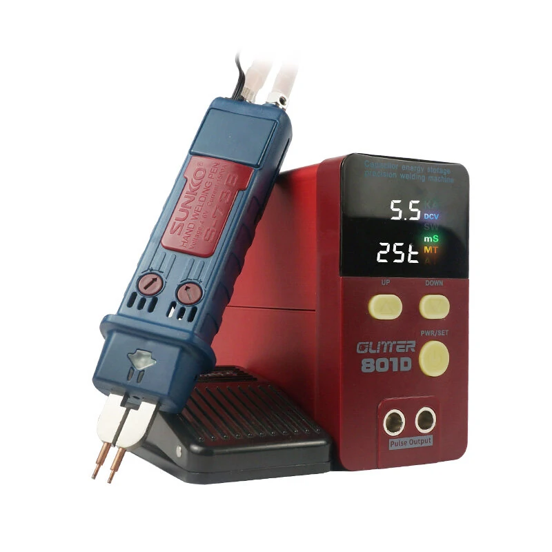 GLITTER 801D 220V 12KW Spot Welder High Power Energy Storage Capacitor Spot Welder 18650 Battery Pack Welding Machine EU Plug — image 1