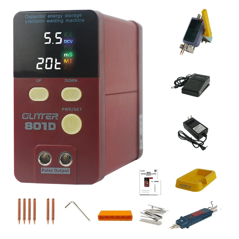 GLITTER 801D 220V 12KW Spot Welder High Power Energy Storage Capacitor Spot Welder 18650 Battery Pack Welding Machine EU Plug — view 9