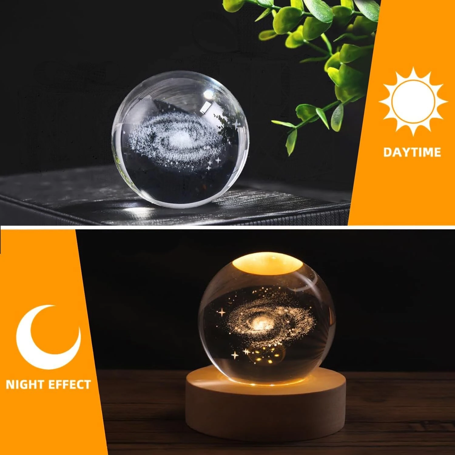 Glowing Crystal Ball 3d Engraved Small Crystal Ball Light Decoration Creative Gift Glowing Crystal Ball Suitable For Christmas Classmates And Children's Birthday — view 4
