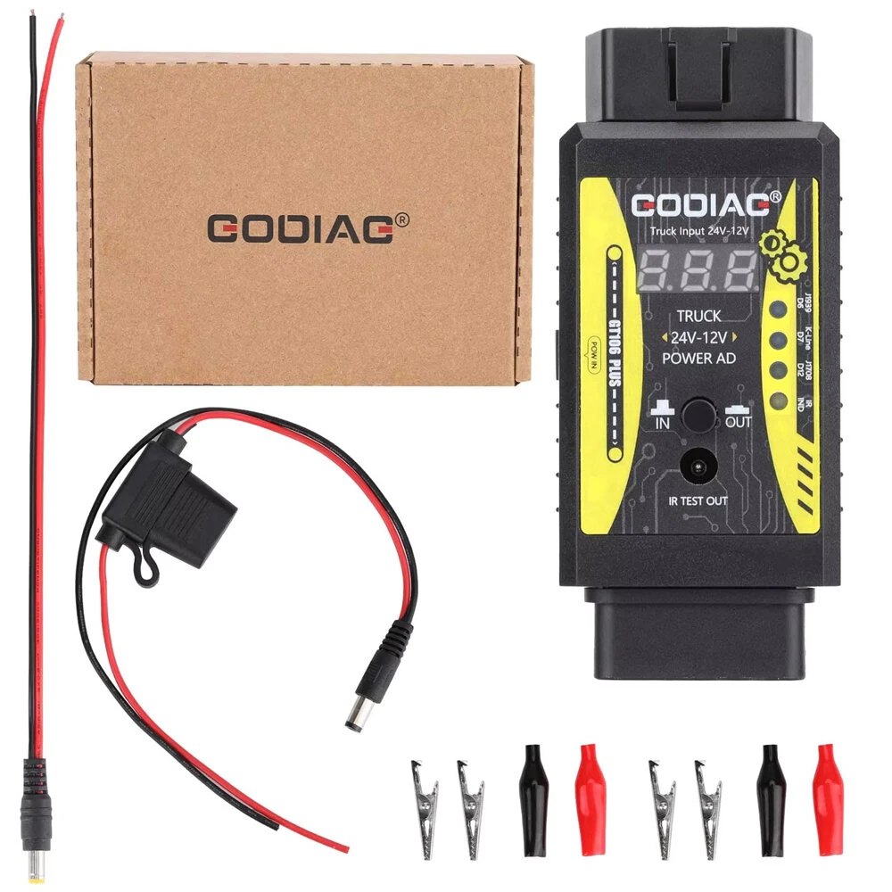 GODIAG GT106 PLUS 24V to 12V Heavy Duty Truck Adapter Fuel Fuel Injector Cleaning Testing Relay Testing for Cars Trucks — image 1