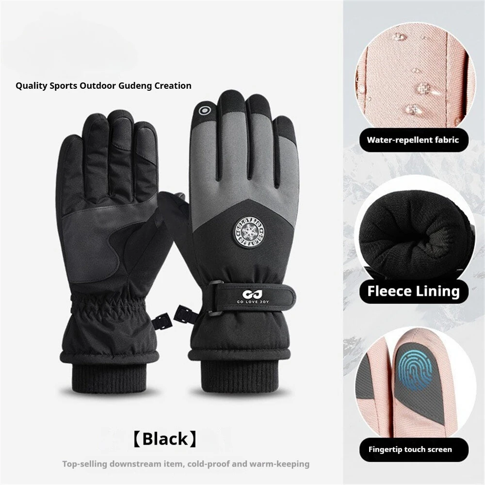 Golovejoy 1 Pair Outdoor Ski Gloves for Men Women Touchscreen Non-Slip Waterproof Thickened Warm Cycling Gloves for Autumn Winter — view 10