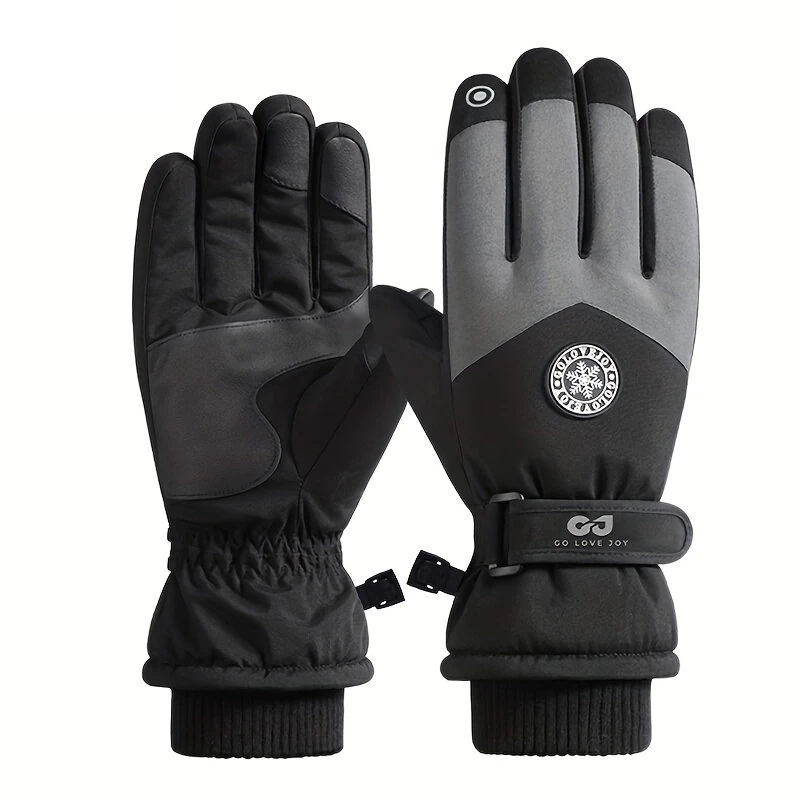 Golovejoy 1 Pair Outdoor Ski Gloves for Men Women Touchscreen Non-Slip Waterproof Thickened Warm Cycling Gloves for Autumn Winter — view 2