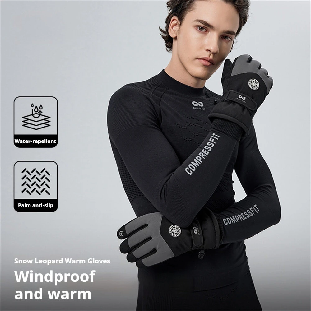 Golovejoy 1 Pair Outdoor Ski Gloves for Men Women Touchscreen Non-Slip Waterproof Thickened Warm Cycling Gloves for Autumn Winter — view 4